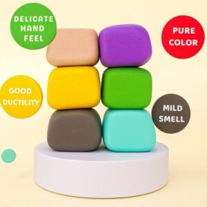 GRAPHENE 24 Pcs Air Dry Modelling Clay Set with 3 Sculpting Tools Creative DIY Art & Crafts Play Set Non Toxic Dough Birthday Return Gift for Boys Girls Clay for 3-10 Years Kids Color As Per Stock